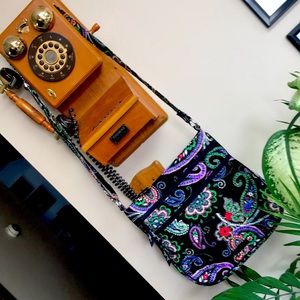 Vera Bradley colors purple blue green red beige paisley print